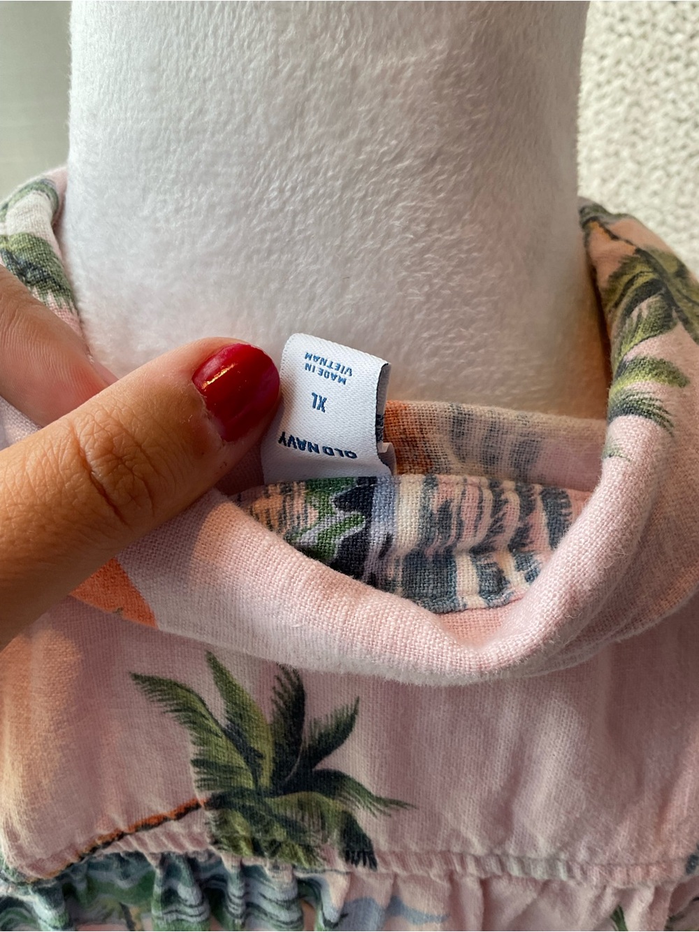 Old Navy Pink Tropical Print Shirt Dress - Picture 7 of 7